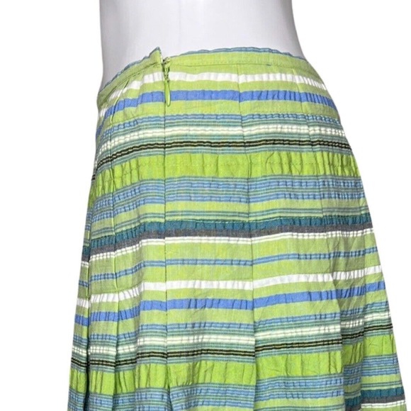 Worthington Skirt Womens 4 Pink‎ Green Blue Stripe A-Line Skirt Casual Office - Picture 6 of 8